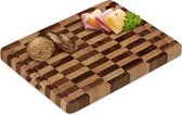 Relaxdays snijplank hout - groot - snijblok keuken - hakblok - antibacterieel - acacia