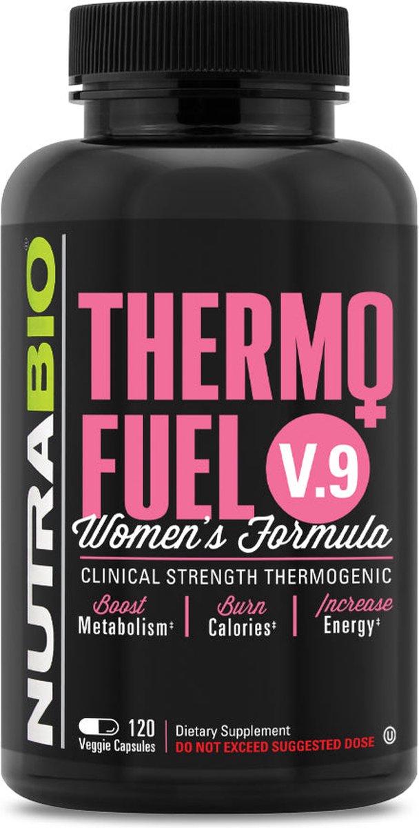 NutraBio ThermoFuel V9 voor vrouwen - 120 Plantaardige Capsules