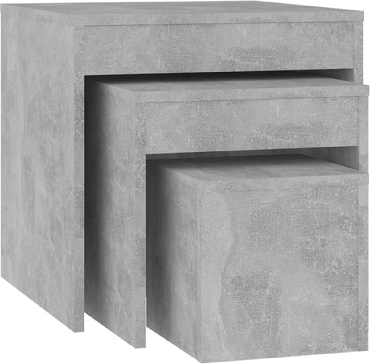 vidaXL 3-delige - Tafeltjesset - bewerkt - hout - betongrijs