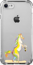 Leuk Case iPhone SE 2022/2020 | iPhone 8/7 Smartphone hoesje met doorzichtige rand Horse Color