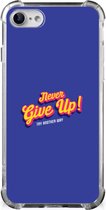 Smartphone hoesje iPhone SE 2022/2020 | iPhone 8/7 TPU Silicone Hoesje met transparante rand Never Give Up
