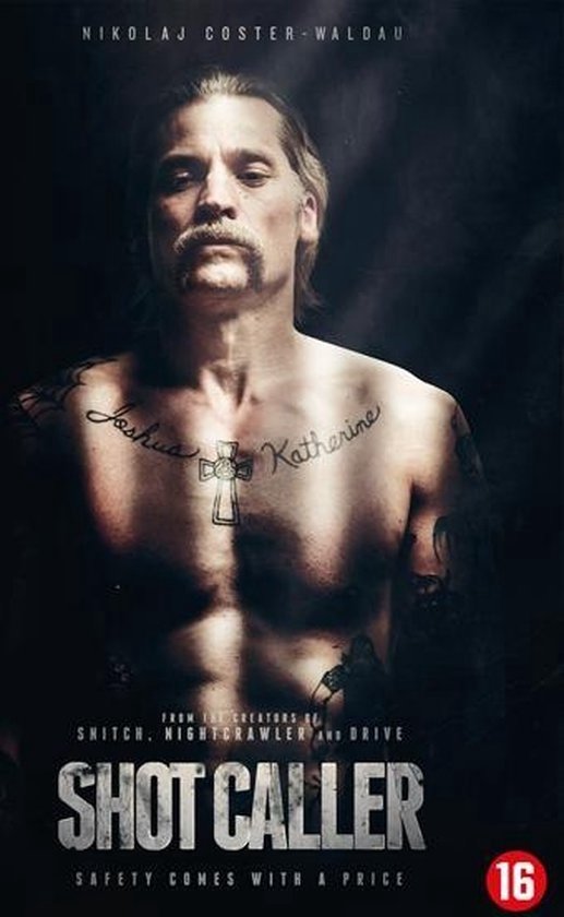Nikolaj Coster-Waldau, met snor en tatoeages, borstbeeld voor "Shot Caller".