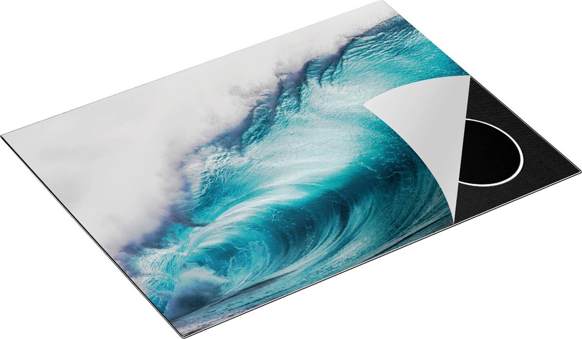 Chefcare Inductie Beschermer Grote Golfen op de Helder Blauwe Zee - 70x55 cm - Afdekplaat Inductie - Kookplaat Beschermer - Inductie Mat