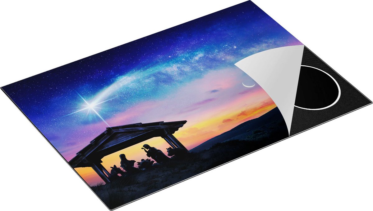 Chefcare Inductie Beschermer Heilige Familie van Jezus met de Ster van Bethlehem - 75x55 cm - Afdekplaat Inductie - Kookplaat Beschermer - Inductie Mat