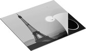Chefcare Inductie Beschermer Illustratie van de Eiffeltoren in Parijs - Zwart Wit - 59x51 cm - Afdekplaat Inductie - Kookplaat Beschermer - Inductie Mat