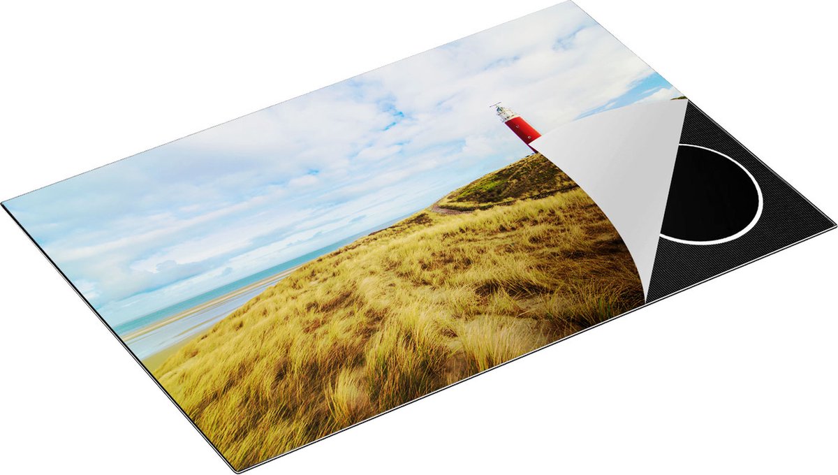 Chefcare Inductie Beschermer Vuurtoren met Duinen in Texel - 80x52 cm - Afdekplaat Inductie - Kookplaat Beschermer - Inductie Mat