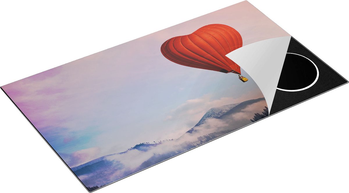 Chefcare Inductie Beschermer Luchtballon in de Vorm van een Hart - 90x55 cm - Afdekplaat Inductie - Kookplaat Beschermer - Inductie Mat