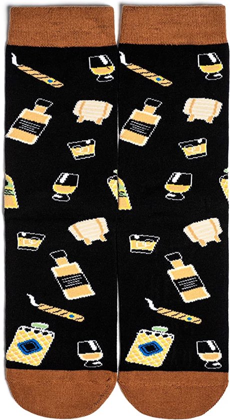 Chaussettes d'intérieur Funny Chaussettes Whiskey - Cute Home Socks AntiSlip Women and Men - If You Can Read This Whisky Boisson - 37 à 45 - Cadeau