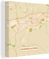 Tableau sur toile Kaiserslautern - Carte - Vintage - Plan d'étage - Plan de la ville - 20x20 cm - Décoration murale