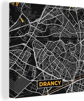 Canvas Schilderij Plattegrond – Drancy - Stadskaart – Frankrijk - Kaart - 50x50 cm - Wanddecoratie