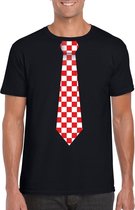 Zwart t-shirt met Brabant stropdas heren - Carnaval shirts L