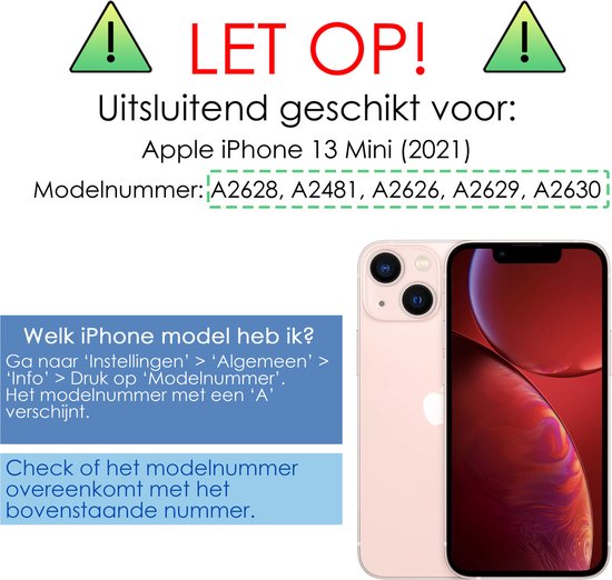 Coque en Siliconen pour iPhone 13 Mini avec 2x protecteurs d'écran - Wit