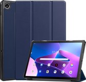 Tablet hoes geschikt voor Lenovo Tab M10 Plus (3e generatie) 10.6 inch - Tri-Fold Book Case - Donker Blauw