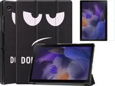 Case2go - Tablet Hoes & Screenprotector geschikt voor Samsung Galaxy Tab A8 (2022 & 2021) - 10.5 inch - Tri-Fold Book Case - Don't Touch Me