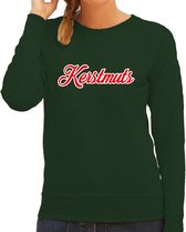 Kerstmuts foute Kersttrui - groen - dames - Kerstsweaters / Kerst outfit XL