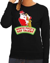 Foute kersttrui / sweater dames - zwart - North Poles Got Talent 2XL