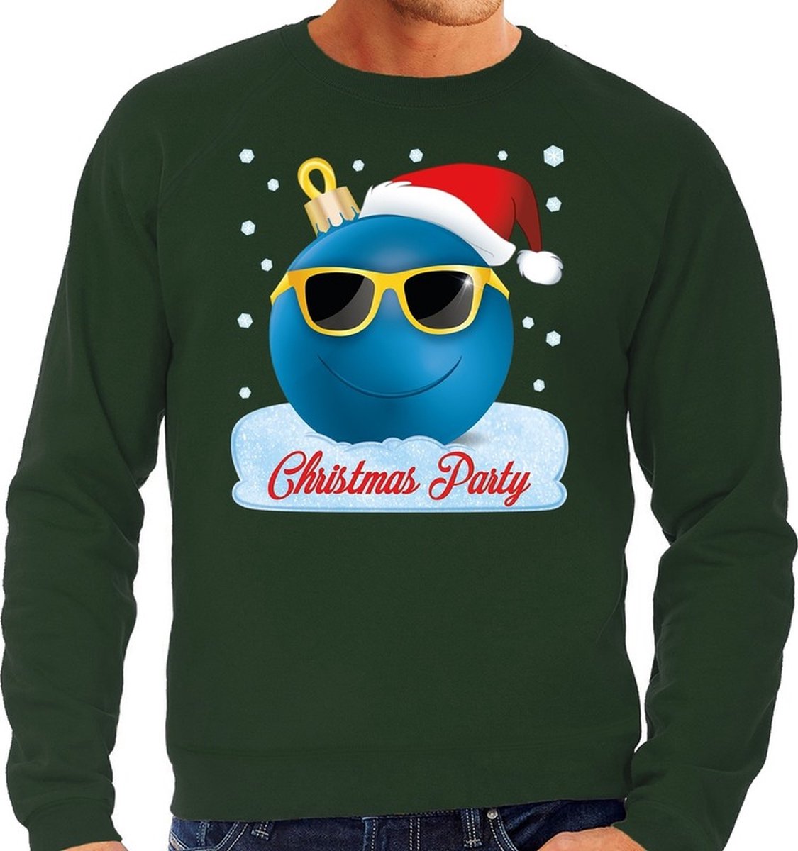 Foute Kerst trui / sweater Christmas party groen voor heren