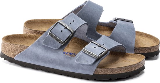 Slippers Birkenstock Arizona Dusty Blue Coupe étroite | Bleu | Nubuck | Taille 43