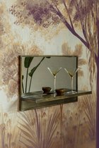 Wandspiegel Shelf Rechthoek - Brass - Spiegel Feyza Horizontaal - Giga Meubel