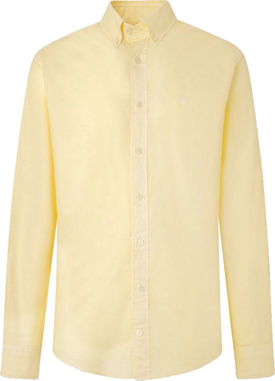 Hackett - Overhemd Garment Dyed Geel - XL - Heren - Slim-fit