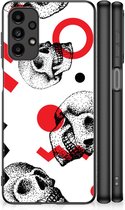 TPU Bumper Geschikt voor Samsung Galaxy A13 4G GSM Hoesje met Zwarte rand Skull Red
