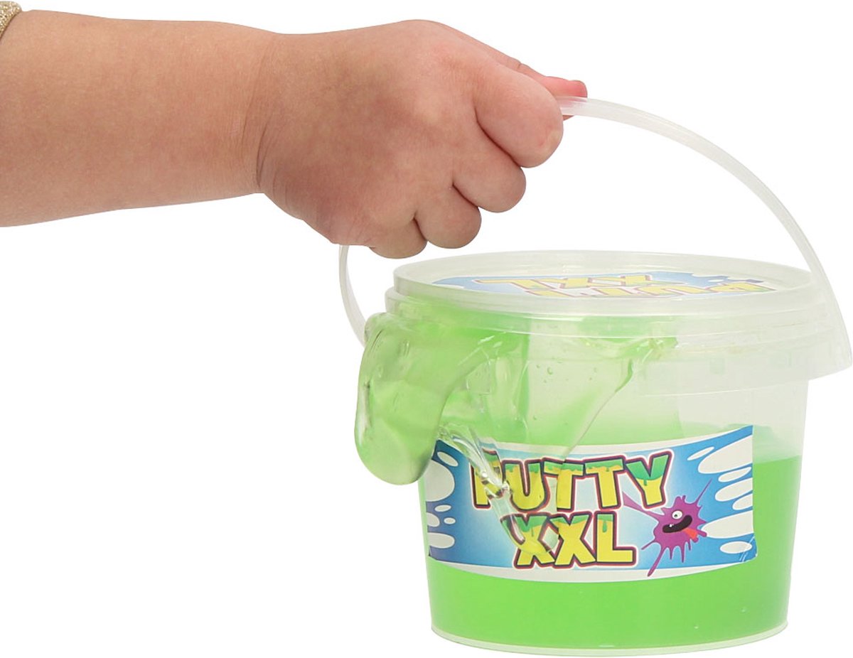 Van Manen Slime Bucket Putty Xxl Glitter Junior 350 Gramme Blauw