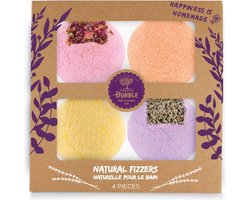 Treets - Bruisbal XL - 4 Dlg - Bad Bruis Ballen - Giftset Natural 4 stuks - Ontspanning - Relaxing -