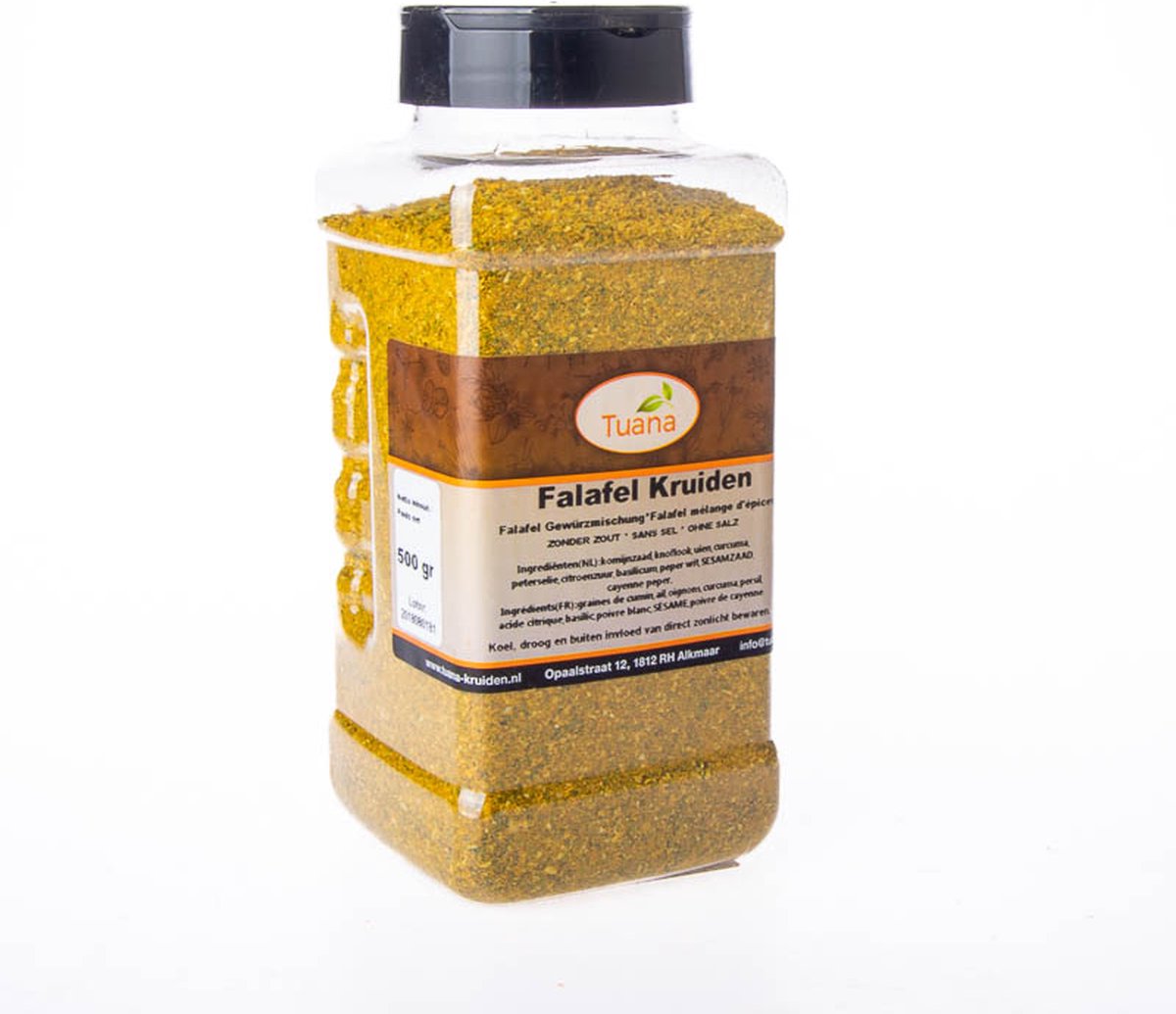 Goedkoopste Tuana Kruiden - Falafel Kruiden - Strooibus 500 Gram - Kruiden Zonder Zout - NP027