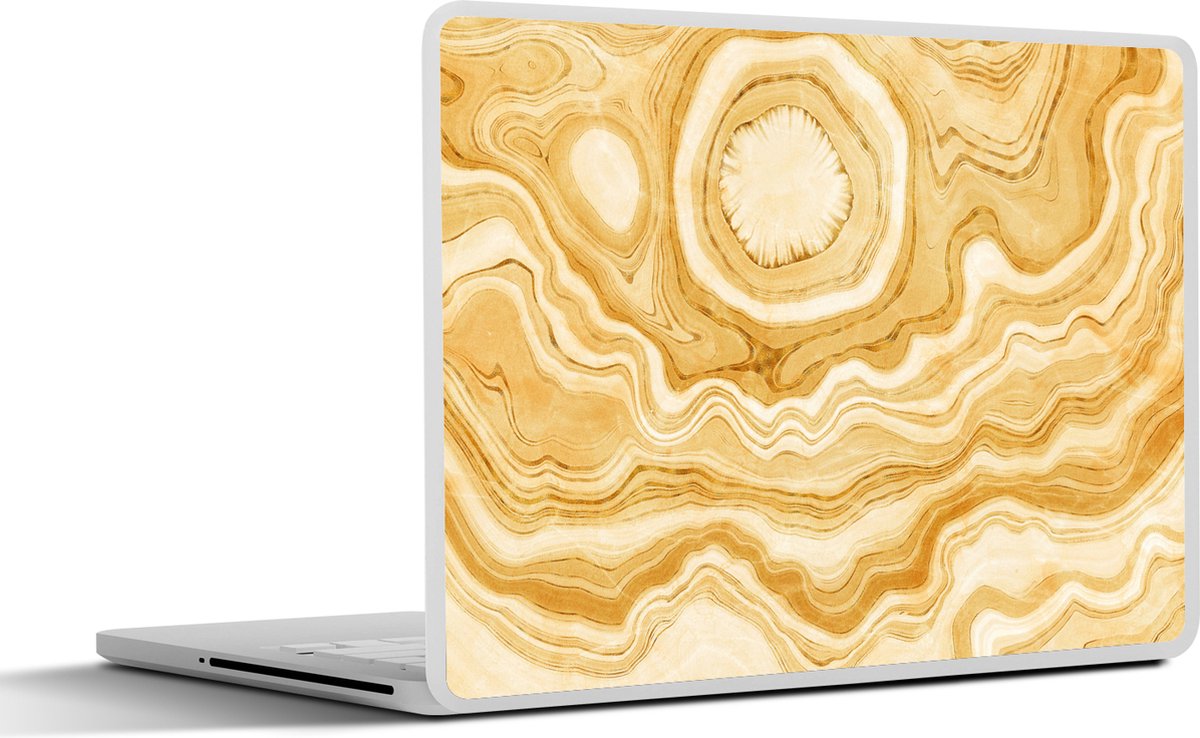 Laptop sticker - 11.6 inch - Agaat - Edelstenen - Gold - 30x21cm - Laptopstickers - Laptop skin - Cover
