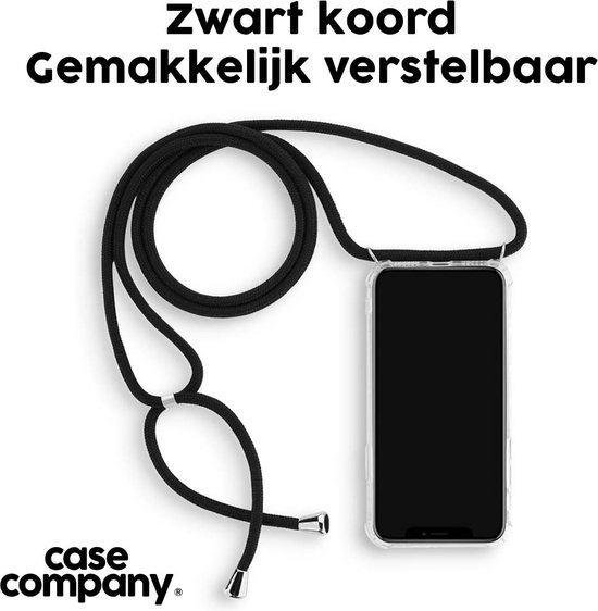 Case Company® - Coque pour iPhone XS avec cordon - Wanderlust - Coque pour téléphone avec cordon Zwart - Protection Extra sur tous les côtés et sur le bord de l'écran