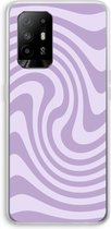 Case Company® - Hoesje geschikt voor Oppo A94 5G hoesje - Swirl Paars - Soft Cover Telefoonhoesje - Bescherming aan alle Kanten en Schermrand