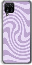 Case Company® - Hoesje geschikt voor Samsung Galaxy A12 hoesje - Swirl Paars - Soft Cover Telefoonhoesje - Bescherming aan alle Kanten en Schermrand