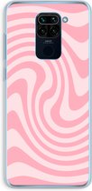 Case Company® - Hoesje geschikt voor Xiaomi Redmi Note 9 hoesje - Swirl Roos - Soft Cover Telefoonhoesje - Bescherming aan alle Kanten en Schermrand