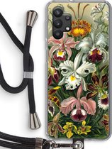 Case Company® - Hoesje met koord geschikt voor Samsung Galaxy A32 5G hoesje met Koord - Haeckel Orchidae - Telefoonhoesje met Zwart Koord - Bescherming aan alle Kanten en Over de Schermrand