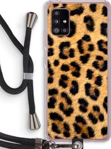 Case Company® - Coque Samsung Galaxy A51 5G avec cordon - Léopard - Protection de téléphone avec cordon Zwart - Protection sur tous les côtés et sur les bords de l'écran