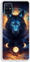 Case Company® - Hoesje geschikt voor Samsung Galaxy A51 4G hoesje - Wolf Dreamcatcher - Soft Cover Telefoonhoesje - Bescherming aan alle Kanten en Schermrand