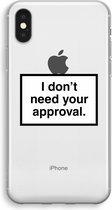 Case Company® - Hoesje geschikt voor iPhone XS hoesje - Don't need approval - Soft Cover Telefoonhoesje - Bescherming aan alle Kanten en Schermrand