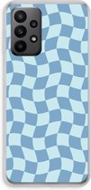 Case Company® - Hoesje geschikt voor Samsung Galaxy A23 hoesje - Grid Blauw - Soft Cover Telefoonhoesje - Bescherming aan alle Kanten en Schermrand