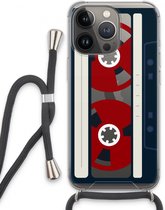 Case Company® - Hoesje met koord geschikt voor iPhone 13 Pro hoesje met Koord - Here's your tape - Telefoonhoesje met Zwart Koord - Extra Bescherming aan alle Kanten en Over de Schermrand