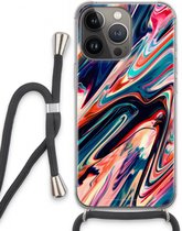 Case Company® - Hoesje met koord geschikt voor iPhone 13 Pro hoesje met Koord - Quantum Being - Telefoonhoesje met Zwart Koord - Extra Bescherming aan alle Kanten en Over de Schermrand