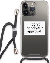 Case Company® - Hoesje met koord geschikt voor iPhone 13 Pro hoesje met Koord - Don't need approval - Telefoonhoesje met Zwart Koord - Extra Bescherming aan alle Kanten en Over de Schermrand