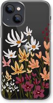 Case Company® - Hoesje geschikt voor iPhone 13 mini hoesje - Painted wildflowers - Soft Cover Telefoonhoesje - Bescherming aan alle Kanten en Schermrand