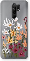 Case Company® - Hoesje geschikt voor Xiaomi Redmi 9 hoesje - Painted wildflowers - Soft Cover Telefoonhoesje - Bescherming aan alle Kanten en Schermrand