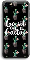 Case Company® - Hoesje geschikt voor iPhone SE 2020 hoesje - Cactus quote - Soft Cover Telefoonhoesje - Bescherming aan alle Kanten en Schermrand