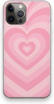 Case Company® - Hoesje geschikt voor iPhone 12 Pro Max hoesje - Hart Roos - Soft Cover Telefoonhoesje - Bescherming aan alle Kanten en Schermrand