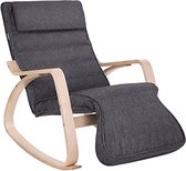 Schommelstoel - Stoel - Relaxfauteuil verstelbaar - Relaxstoel - Ligstoel - 67 x 115 x 91 cm - Grijs