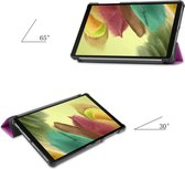 Hoes Geschikt voor Samsung Galaxy Tab S6 Lite Hoes Tri-fold Tablet Hoesje Case - Hoesje Geschikt voor Samsung Tab S6 Lite Hoesje Hardcover Bookcase - Paars