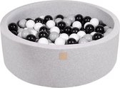 Ballenbak KATOEN Licht Grijs - 90x30 incl. 200 ballen - Zwart, Grijs, Wit