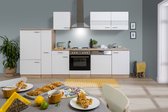 Goedkope keuken 310  cm - complete keuken met apparatuur Merle  - Eiken/Wit - soft close - elektrische kookplaat - vaatwasser - afzuigkap - oven    - spoelbak