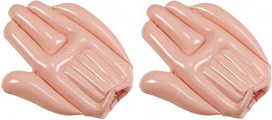 Widmann Opblaasbare zwaai handen - Grote handen van 50 cm - 2 stuks